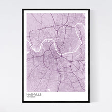 Load image into Gallery viewer, Nashville City Map Print