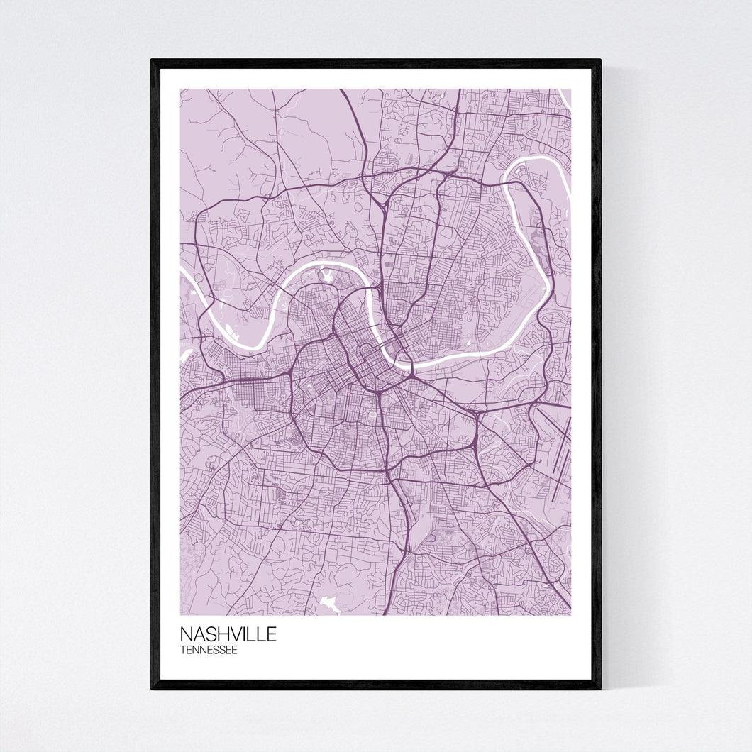 Nashville City Map Print