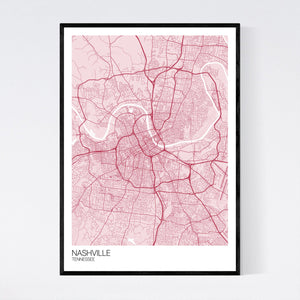 Nashville City Map Print