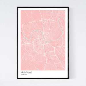 Nashville City Map Print
