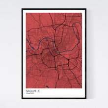 Load image into Gallery viewer, Nashville City Map Print