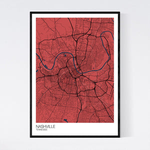 Nashville City Map Print