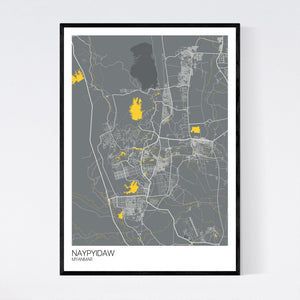 Naypyidaw City Map Print