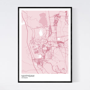Naypyidaw City Map Print