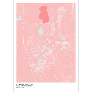 Map of Naypyidaw, Myanmar