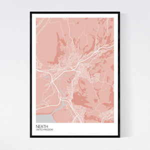 Neath City Map Print