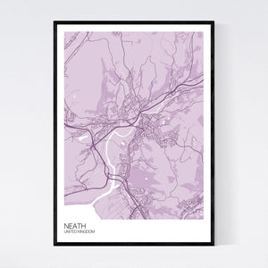 Neath City Map Print