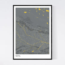 Load image into Gallery viewer, Nepal Country Map Print