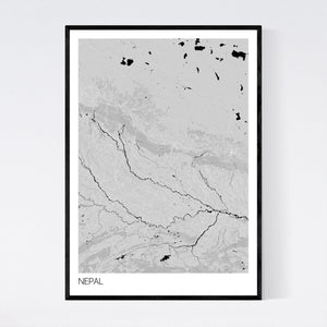 Map of Nepal, 