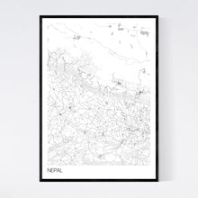 Load image into Gallery viewer, Nepal Country Map Print