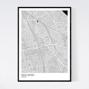 New Cross Neighbourhood Map Print