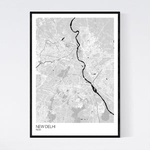 New Delhi City Map Print