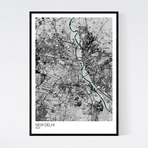 New Delhi City Map Print