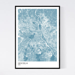 New Delhi City Map Print