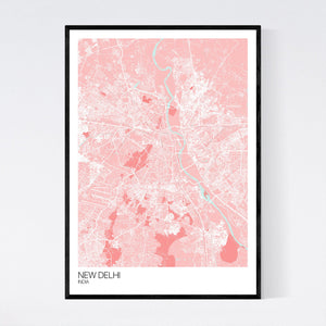 New Delhi City Map Print