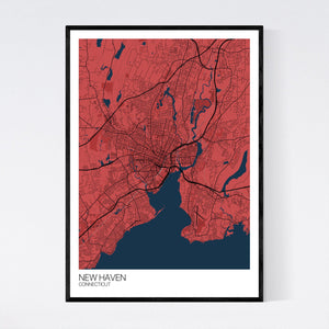 New Haven City Map Print