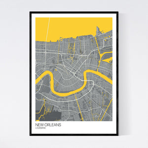 New Orleans City Map Print