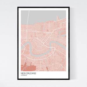 New Orleans City Map Print