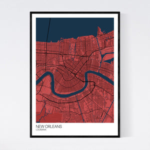 New Orleans City Map Print