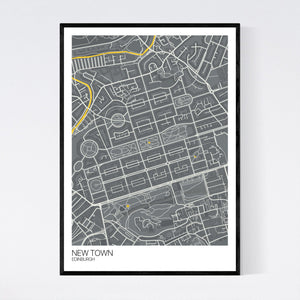 New Town Neighbourhood Map Print