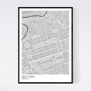 New Town Neighbourhood Map Print