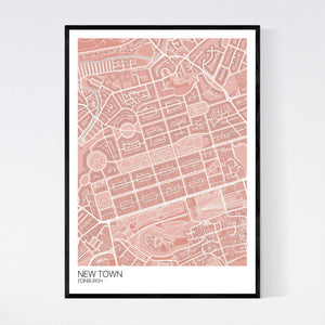 New Town Neighbourhood Map Print