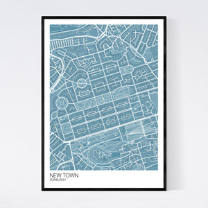 New Town Neighbourhood Map Print