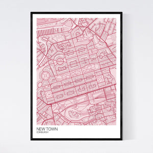 New Town Neighbourhood Map Print