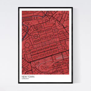 New Town Neighbourhood Map Print