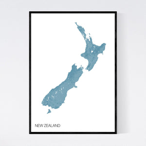 New Zealand Country Map Print