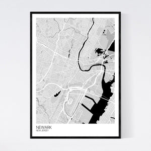 Map of Newark, New Jersey