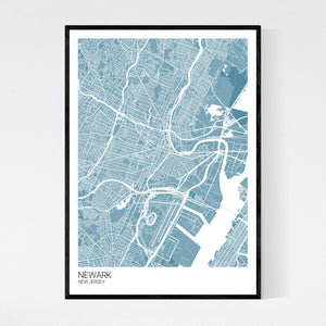 Newark City Map Print