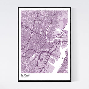 Newark City Map Print