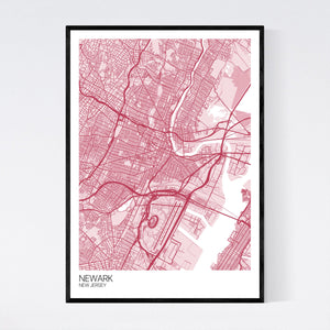 Newark City Map Print