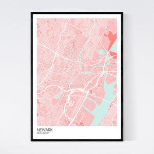 Newark City Map Print