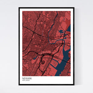 Newark City Map Print
