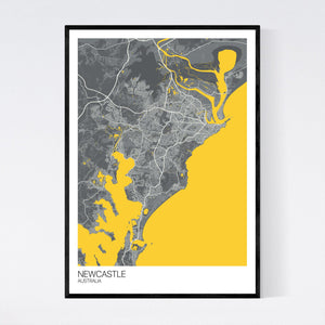 Newcastle City Map Print