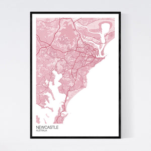 Newcastle City Map Print