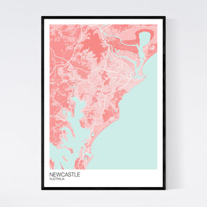 Newcastle City Map Print