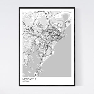 Newcastle City Map Print