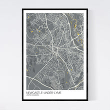 Load image into Gallery viewer, Newcastle-under-Lyme City Map Print
