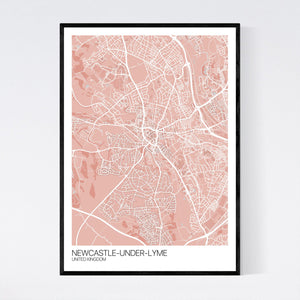 Newcastle-under-Lyme City Map Print
