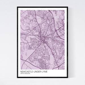 Newcastle-under-Lyme City Map Print