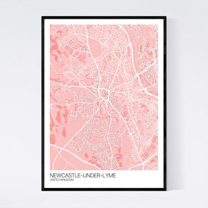 Map of Newcastle-under-Lyme, United Kingdom