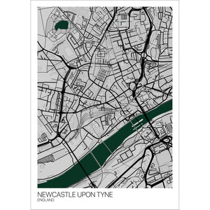 Map of Newcastle City Centre, England