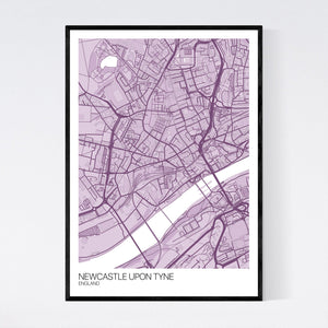 Newcastle City Centre City Map Print
