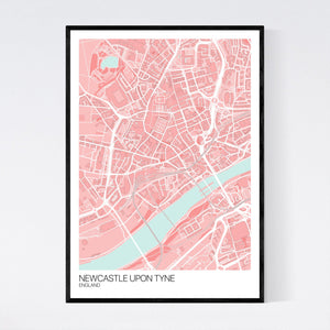 Newcastle City Centre City Map Print