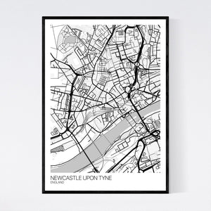 Newcastle City Centre City Map Print