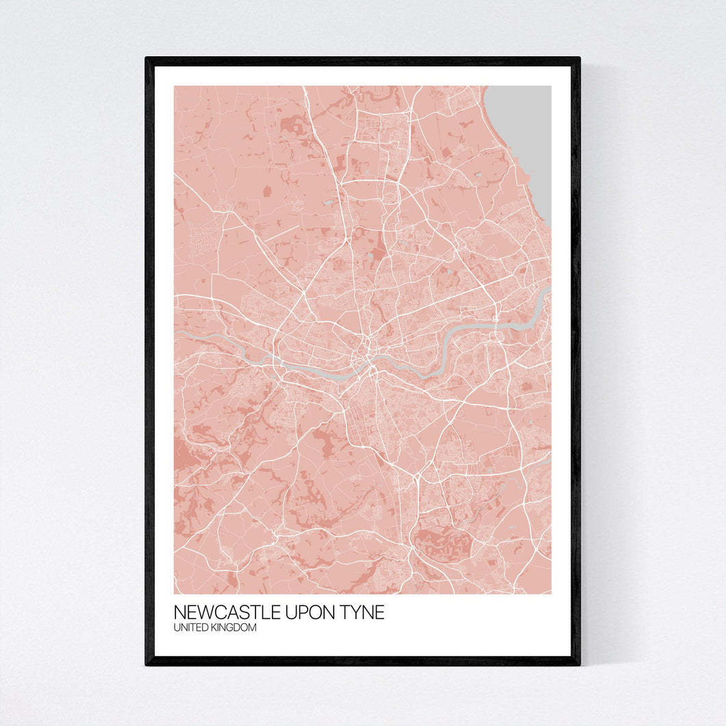 Newcastle upon Tyne City Map Print