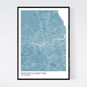 Newcastle upon Tyne City Map Print